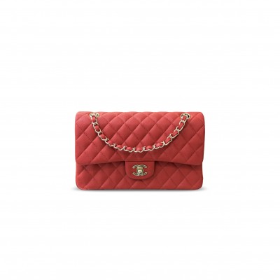 CHANEL MASTER MEDIUM CLASSIC FLAP SHOULDER CAVIAR LEATHER RED A01112 (25*15*6cm)